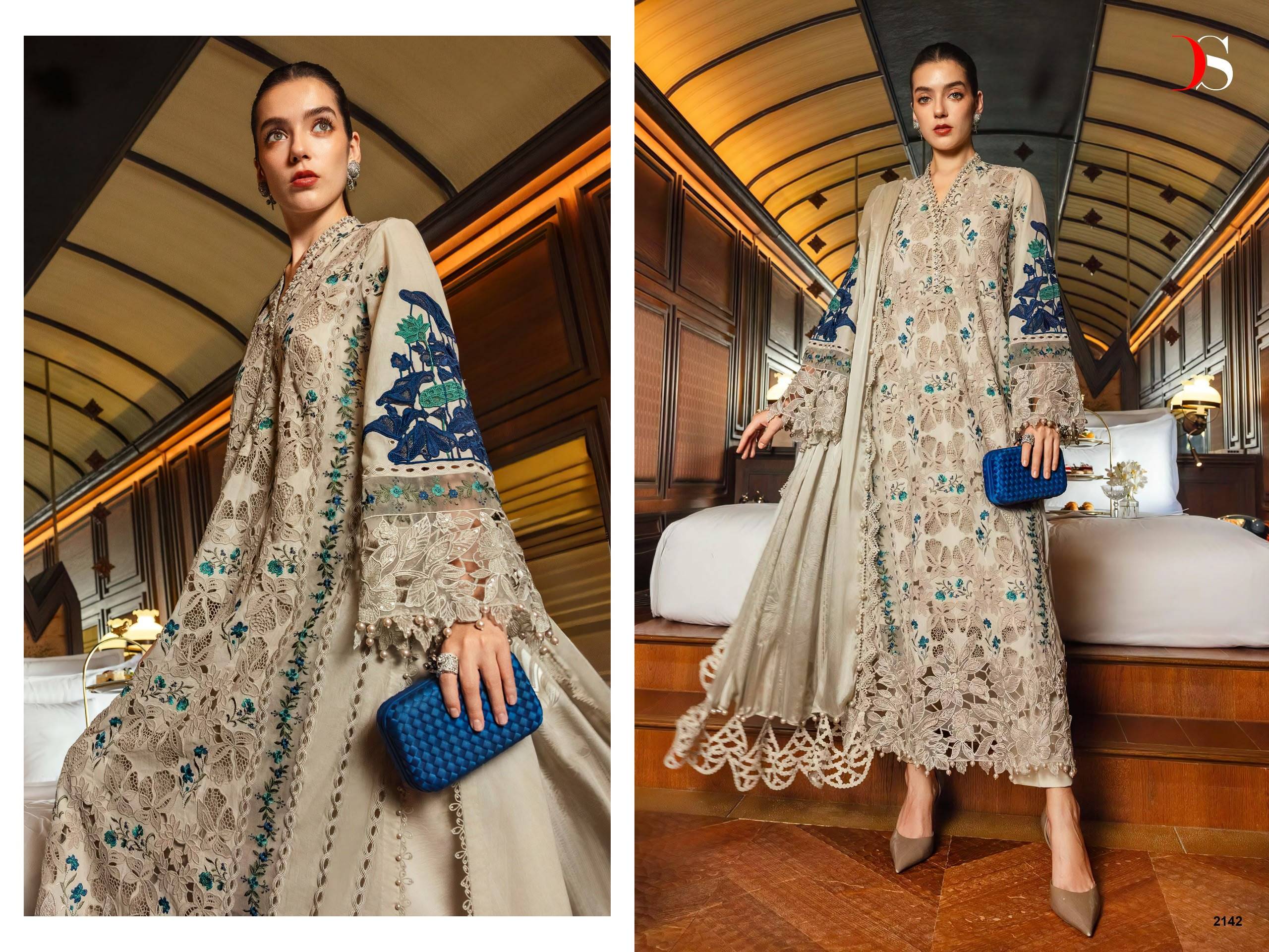 Maria B Vol-6 By DEEPSY SUITS 2141 To 2144 Series Beautiful Festive Suits Stylish Fancy Colorful Ethnic Wear Pure Cotton Print Dresses At Wholesale Price